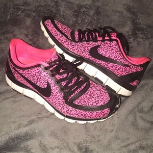 Pink cheetah Nike sneakers